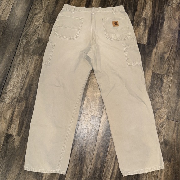 Carhartt Pants Mens 36x32 Gray B11 Original Dungaree Fit Work Carpenter Canvas - Picture 6 of 9